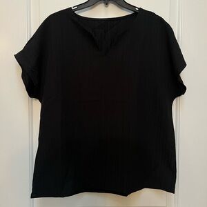 Black Business casual V-neck shirt